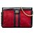 Borsa a tracolla con catena Gucci Ophidia Small in camoscio rosso con banda Web