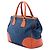 Borsa a mano in denim blu Prada con rifiniture in Saffiano - vista 2