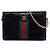 Borsa a tracolla Gucci Small Suede Web Ophidia Chain Nera Nero