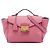 Borsa Satchel Prada Vitello Daino Soundlock Rosa
