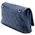 Chanel Large Quilted Satchel aus blauem Ziegenleder mit Taillenkette und doppeltem Tragegriff - Ansicht 2