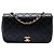 Borsa a tracolla Chanel Medium Quilted Lambskin Full Flap nera Nero