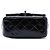 Borsa a tracolla Chanel Mini Square Classic in vernice nera con patta singola Nero - vista 3