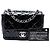 Borsa a tracolla Chanel Mini Square Classic in vernice nera con patta singola Nero - vista 7