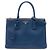 Blue Prada Medium Saffiano Lux Galleria Double Zip Satchel Tasche Blau
