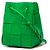 Borsa secchiello Bottega Veneta Small Nappa Maxi Intrecciato Cassette Verde - vista 2