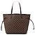 Borsa Tote Louis Vuitton Damier Ebene Neverfull MM marrone