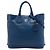 Borsa Tote Satchel Convertibile Prada Vitello Daino Blu con Cerniera Laterale