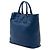 Borsa Tote Satchel Convertibile Prada Vitello Daino Blu con Cerniera Laterale - vista 2