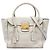 Prada Vitello Daino Sound Lock Satchel Weiß