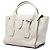 Prada Vitello Daino Sound Lock Satchel Weiß - Ansicht 2