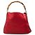 Borsa Satchel Diana Gucci in pelle di vitello rossa con bambù Rosso