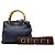 Borsa Small Bamboo Shopper Gucci in pelle di vitello blu - vista 7