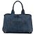 Prada Denim Canapa Logo Tote Satchel blau