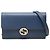 Borsa a tracolla con catena Gucci Dollar in vitello blu con G intrecciate