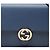 Borsa a tracolla con catena Gucci Dollar in vitello blu con G intrecciate - vista 6