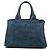 Borsa tote satchel Prada Denim Canapa Logo blu