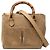 Braune Gucci Mini Suede Bamboo Satchel