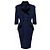 Thierry mugler, blaues Kleid mit Samtkragen Schwarz