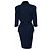 Thierry mugler, blaues Kleid mit Samtkragen Schwarz - Ansicht 2