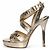 Jimmy Choo, Sandalo platform in pelle metallizzata oro D'oro - vista 2