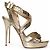 Jimmy Choo, Sandalo platform in pelle metallizzata oro D'oro - vista 4