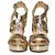 Jimmy Choo, Sandalo platform in pelle metallizzata oro D'oro - vista 5