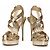 Jimmy Choo, Sandalo platform in pelle metallizzata oro D'oro - vista 6