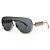 Versace, Gafas de sol al aire con monedas de medusa doradas Negro Dorado