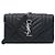 Autre Marque Una borsa a tracolla Envelope caratterizzata da una silhouette tridimensionale che combina rombi e cuciture trapuntate verticali con un sofisticato logo Cassandre. Realizzata in Grain de Poudre altamente resistente Nero