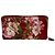 Cartera larga con cremallera redonda GUCCI Blooms Roja - vista 4