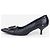 Prada 2000s Square Toe Buckle Loafer Pump Kitten Heels Black - view 3
