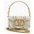 Valentino Garavani Locò Small Borsa a spalla ricamata VLogo Bianco Multicolore D'oro Metallico - vista 3
