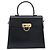 Salvatore Ferragamo Borsa in pelle convertibile con manico superiore Nero