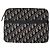 Pouch Christian Dior Oblique in tela jacquard Beige Blu scuro