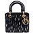 Christian Dior Lady Dior Raso Nero e Ricami di Perline