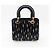 Christian Dior Lady Dior Raso Nero e Ricami di Perline - vista 3
