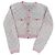 Chanel Cardigã de malha à riscas rosa e branco