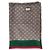 Cachecol Gucci GG Supreme em lã com banda Web Vermelho Bege Verde