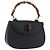 Gucci Vintage Convertible Bamboo Top Handle Leather Small Nero - vista 3