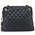 Chanel Schultertasche aus gestepptem Leder Schwarz