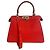 Borsa Fendi Peekaboo in pelle grana grossa Corallo