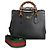 Borsa Tote Diana Medium in pelle di vitello Dollar testurizzata nera con Web Gucci Nero - vista 8