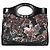Gabrielle Borsa Shopping Large 31 Chanel in Tela Floreale Nera e Rosa e Vitello Nero Multicolore