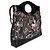 Gabrielle Borsa Shopping Large 31 Chanel in Tela Floreale Nera e Rosa e Vitello Nero Multicolore - vista 4