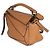 Mini borsa Puzzle Loewe in vitello grana Tan Marrone - vista 3