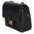 Gabrielle Bolsa Mini Square Flap Chanel em pele de cabra matelassada preta Preto - vista 3