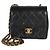 Gabrielle Bolsa Mini Square Flap Chanel em pele de cabra matelassada preta Preto - vista 8