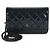 Portafoglio Chanel Navy Quilted Patent Wallet On Chain Blu