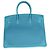 Hermès Turquoise Togo Swift Ghillies Birkin 35 PHW Blu - vista 2